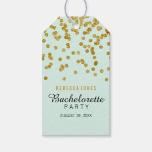 Mint Gold Glitter Konfetti Junggesellinnenabschied Geschenkanhänger