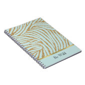 Mint Gold Glitter Zebra Notizblock (Rechte Seite)
