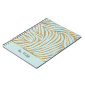 Mint Gold Glitter Zebra Notizblock (Linke Seite)