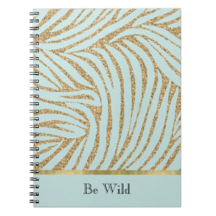 Mint Gold Glitter Zebra Notizblock