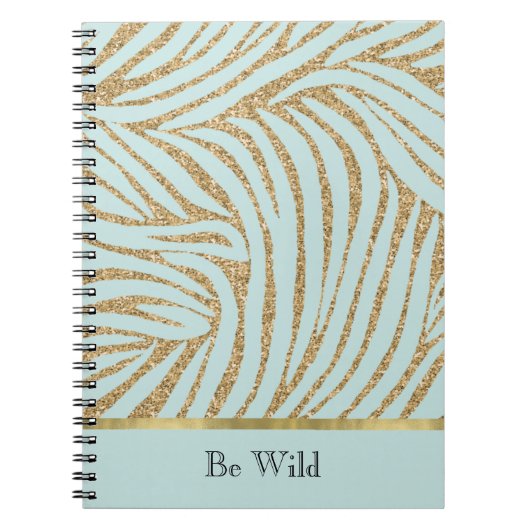 Mint Gold Glitter Zebra Notizblock (Vorderseite)