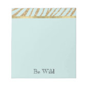 Mint Gold Glitter Zebra Notizblock (Vorderseite)