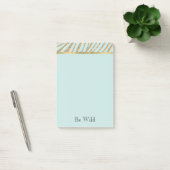 Mint Gold Glitter Zebra Post-it Klebezettel (Büro)