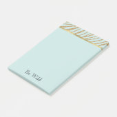 Mint Gold Glitter Zebra Post-it Klebezettel (angewinkelt)