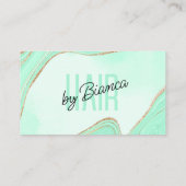 Mint Gold Glitzer Agate Friseursalon Visitenkarte (Rückseite)