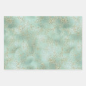 Mint Gold Glitzer Glitz Geschenkpapier Set (Vorderseite 3)