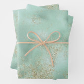 Mint Gold Glitzer Glitz Geschenkpapier Set (Beispiel)