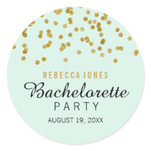 Mint Gold Glitzer Konfetti Bachelorette Sticker