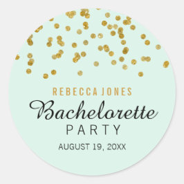 Mint Gold Glitzer Konfetti Bachelorette Sticker