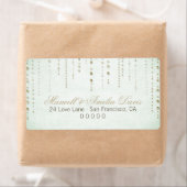 Mint & Gold Glitzer Look Hochzeitadresse Labels (Insitu)