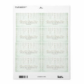 Mint & Gold Glitzer Look Hochzeitadresse Labels (Vorne)