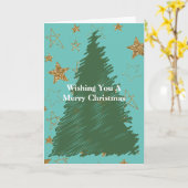 Mint Gold Glitzer Stars Weihnachtsbaum Karte (Gelbe Blume)