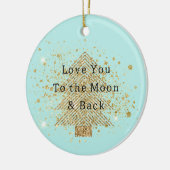 Mint Gold Glitzer Weihnachtsbaum Liebe Keramik Ornament (Links)
