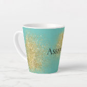 Mint Gold Glitzy Glitzer Milchtasse (Linke Ecke)