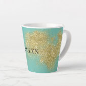 Mint Gold Glitzy Glitzer Milchtasse (Rechte Ecke)