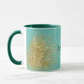 Mint Gold Glitzy Glitzer Tasse (Links)