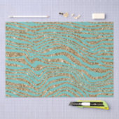 Mint Gold Imitats Glitzer Zebra Seidenpapier (Handwerk)