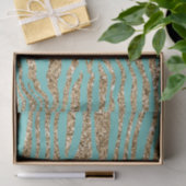 Mint Gold Imitats Glitzer Zebra Seidenpapier (Geschenk)