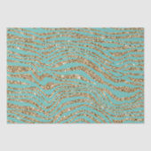 Mint Gold Imitats Glitzer Zebra Seidenpapier (Vorderseite)