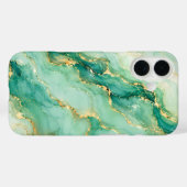 Mint & Gold Marmor Luxus Case-Mate iPhone Hülle (Rückseite (Horizontal))