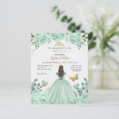 Mint Gold Prinzessin Sweet 16 Einladung (Stehend Vorderseite)
