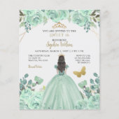 Mint Gold Prinzessin Sweet 16 Einladung (Vorderseite)