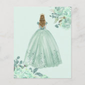 Mint Gold Prinzessin Sweet 16 Einladung (Rückseite)