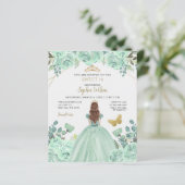 Mint Gold Prinzessin Sweet 16 Einladung (Stehend Vorderseite)