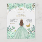 Mint Gold Prinzessin Sweet 16 Einladung (Vorderseite)