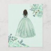 Mint Gold Prinzessin Sweet 16 Einladung (Rückseite)