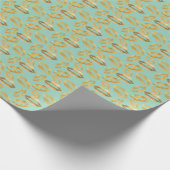 Mint Gold Sparkle Glitz Geschenkpapier (Ecke)
