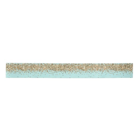 Mint Gold Sparkle Glitzer Satinband (Vorderseite)