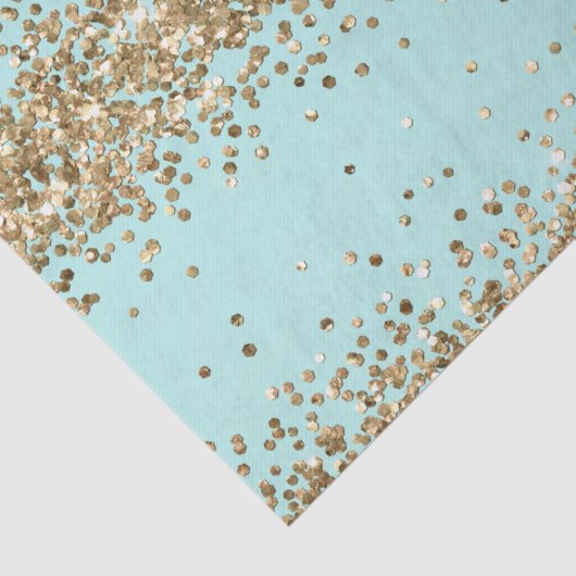 Mint Gold Sparkle Glitzer Seidenpapier (Detail)