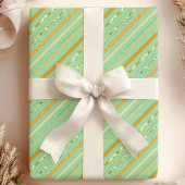 Mint & Gold Stripe Luxe Geschenkpapier