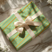 Mint & Gold Stripe Luxe Geschenkpapier