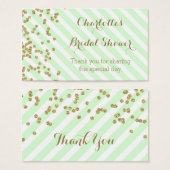 Mint Gold Stripes Brautparty Gefälligetags (Vorne & Hinten)