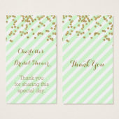 Mint Gold Stripes Brautparty Gefälligetags (Vorne & Hinten)