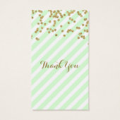 Mint Gold Stripes Brautparty Gefälligetags (Rückseite)