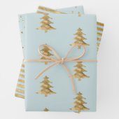 Mint Gold Weihnachtsbaum Streifen Sparkle   Geschenkpapier Set (Beispiel)