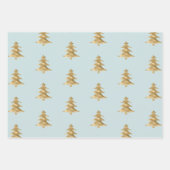 Mint Gold Weihnachtsbaum Streifen Sparkle   Geschenkpapier Set (Vorderseite)