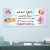 Mint & Gold Whisk Bakery Business Wiedereröffnung Banner (Messe)