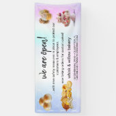 Mint & Gold Whisk Bakery Business Wiedereröffnung Banner (Vertikal)
