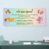 Mint & Gold Whisk Bakery Business Wiedereröffnung Banner (Messe)