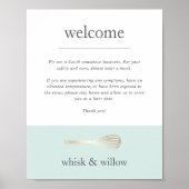 Mint & Gold Whisky | Bäckerei Covid Safety Willkom Poster (Vorne)