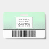 Mint Gradient Glitzer Foto Logo Mitarbeiter-ID-Abz Ausweis (Rückseite)