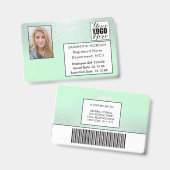 Mint Gradient Glitzer Foto Logo Mitarbeiter-ID-Abz Ausweis (Vorder- & Rückseite)