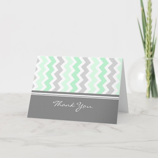 Mint Gray Baby Shower Hostess Danke (Vorderseite)