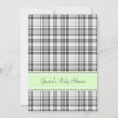 Mint Gray Kariert Custom Baby Dusche Einladungen (Vorderseite)