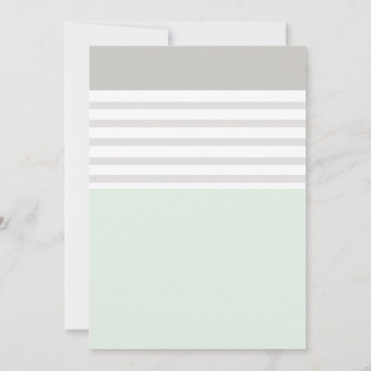 Mint Gray Pinguin Kinderdusche Einladung (Rückseite)