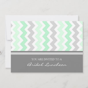 Mint Gray Zickzack Bridal Lunch Einladung